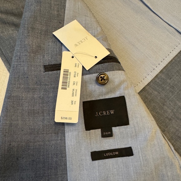 J. Crew Ludlow suit jacket in Italian Wool-Linen size 36R Blue Gray - Picture 4 of 6